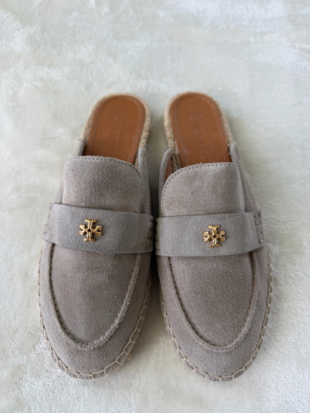 Tory Burch Suede Espadrille Mules / Slides